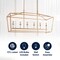 Jonathan Y Pagoda 49" 6-Light Classic Traditional Metal Linear Cage Lantern LED Pendant, Antique Gold JYL7439B - alternate 9