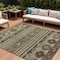 Homeroots 8' X 10' Chocolate Taupe And Gold Tribal Washable Indoor Outdoor Area Rug 615407 - alternate 1