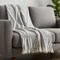 Homeroots 50" X 60" Black and Gray Woven Cotton Geometric Throw Blanket with Fringe 516541 - alternate 3