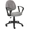 Boss B317 Posture Deluxe Office Task Chair, Gray Back, 25 in W 25" L 40" H, Loop, Tweed Seat B317-GY - alternate 1