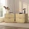 Manhattan Comfort Chrystie 26in Nightstand in Natural (2-Drawer) - Set of 2 2-NS016-NA - alternate 1