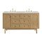 James Martin Vanities Laurent 60" Dbl Vanity, Light Natural Oak, w/3 CM Siberian Silestone Top w/FreePower Wireless Charger 545-V60D-LNO-FSFR - alternate 1