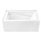 Kingston Brass 54" Acrylic Rectangular 3-Wall Alcove Tub, Left Hand Drain and Anti-Skid Surface, Glossy White VTAM5432L22D - alternate 1