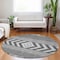 Homeroots 8' Gray Charcoal And Silver Round Southwestern Washable Indoor Outdoor Area Rug 613911 - alternate 2