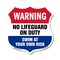 Signmission Pool Warning Shield Sign No Lifeguard On, 12 Inch X 12 Inch, Plastic Sign SHI-P-12-432 - alternate 1