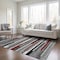 Homeroots 5' X 8' Gray Black And Red Striped Washable Indoor Outdoor Area Rug 613273 - alternate 2