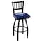 Holland Bar Stool Co 30" Blk Wrinkle Villanova Swivel Bar Stool, Jailhouse Back L01830Vilnva - alternate 1
