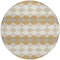 Homeroots 8' Gold Copper And Ivory Round Geometric Washable Indoor Outdoor Area Rug 597898 - alternate 5