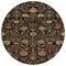 Homeroots 8' Black Brown And Red Round Floral Washable Indoor Outdoor Area Rug 603403 - alternate 6