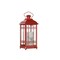 Homeroots Set of Three Red Geometric Glass And Metal Floor Lantern Candle Holders, 3PK 516434 - alternate 3