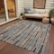 Homeroots 10' X 14' Pewter And Brown Striped Washable Indoor Outdoor Area Rug 608969 - alternate 6