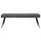 Homeroots 54in Dark Gray and Black Faux Leather Upholstered Dining Bench 558171 - alternate 1