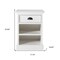 Homeroots 24" White Solid Wood Distressed One Drawer Nightstand 397622 - alternate 2