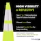 Traffic Kontrol 28in Traffic Safety Cone - 7 Lbs - Lime - 6in +4in Hi Intensity Reflective Collars - 1PC TKTC-28-7-LM-2C - alternate 3