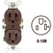 Leviton 15A Brown Shallow Grounded 5-15R Duplex Outlet S10-05320-00S - alternate 1
