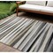 Homeroots 8' X 10' Gray Ivory And Beige Striped Washable Indoor Outdoor Area Rug 597328 - alternate 1
