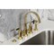 Kingston Brass Bridge Kitchen Faucet with Brass Sprayer, Brushed Brass KS8267CKLBS - alternate 6