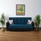 Homeroots 87" Blue Microfiber Sleeper Sofa And Toss Pillows With Brown Legs 607090 - alternate 4