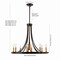 Jonathan Y Dante 26.75" 9-Light Transitional Modern Iron Adjustable Wagon Wheel LED Chandelier w/Downlight, Blac JYL7506A - alternate 4