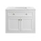 James Martin Vanities Chicago 36 in. Single Vanity, Glossy White, w/ 3 CM Arctic Fall Solid Surface Top 503-V36-GW-3AF - alternate 1