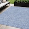 Homeroots 5' X 8' Sky Blue And Ivory Floral Washable Indoor Outdoor Area Rug 582369 - alternate 1