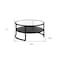 Homeroots 34" Black Glass And Steel Round Coffee Table With Shelf 520953 - alternate 4