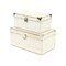 Homeroots Set of Two White Solid Wood Metal And Fabric Box With Lid, 2PK 489344 - alternate 4