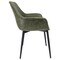 Leisuremod Markley Modern Leather Dining Arm Chair with Metal Legs, Olive Green, 2PK EC26G2 - alternate 2