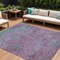 Homeroots 9' X 12' Lavender And Teal Blue Abstract Washable Indoor Outdoor Area Rug 618452 - alternate 1