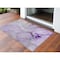 Homeroots 2' X 3' Purple and Ivory Abstract Washable Non Skid Indoor Outdoor Area Rug 559703 - alternate 1