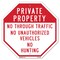 Signmission Private Property No Through Traffic, 10 Inch X 10 Inch, Aluminum Metal Signs OC-A-10-156 - alternate 1