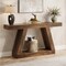 Kioottoo 55'' Farmhouse Console Table, Dark Brown Rustic Sofa Table with Storage TB-NY250 - alternate 6