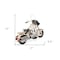 Homeroots 10" Cream Metal Hand Painted Model Motorcycle 489429 - alternate 3