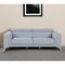 Homeroots 89" Light Blue Italian Leather Sofa With Silver Legs 534157 - alternate 1