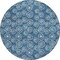 Homeroots 8' Navy Blue And Ivory Round Geometric Washable Indoor Outdoor Area Rug 583338 - alternate 6