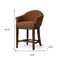 Homeroots 36" Bone and Brown Fabric and Solid Wood Counter Height Swivel Bar Chair 632485 - alternate 4