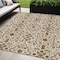 Homeroots 5' X 8' Ivory Brown And Red Floral Washable Indoor Outdoor Area Rug 604596 - alternate 1
