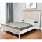 Homeroots White and Beige Shiplap Texture Distressed Solid Wood And Linen Queen Bed Frame 571387 - alternate 2