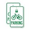 Signmission Parking With Cycle and Lock Symbol, 18'' X 24'' 2 Signs, Heavy Gauge Aluminum, 2PK A-1824-2PACK-23476 - alternate 1