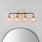 Jonathan Y Caleb 30.75" 4-Light Contemporary Transitional Iron/Glass LED Vanity Light, Black/Brass Gold JYL9554A - alternate 6