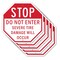 Signmission Stop Do Not Enter Severe Tire Damag, 10 inch X 10 inch, Aluminum Metal Signs, 5PK OC-A-5Pack-10-238 - alternate 1