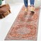Jonathan Y Asa Ornate Medallion Non-Slip Machine-Washable Orange/Cream 2 ft. x 10 ft. Runner Rug WSH108A-210 - alternate 4