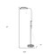 Homeroots 57" Nickel Adjustable Traditional Shaped Floor Lamp With Nickel Square Shade 526223 - alternate 4