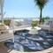 Homeroots 8' Denim Blue And Sky Blue Round Southwestern Washable Indoor Outdoor Area Rug 587814 - alternate 5