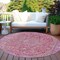 Homeroots 8' Pink And Lavender Round Medallion Washable Indoor Outdoor Area Rug 616288 - alternate 3