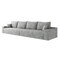 Homeroots 140" Gray Corduroy Modular Compression Foam Sofa With Toss Pillows 712977 - alternate 2