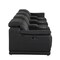 Homeroots 175" Black Italian Leather Reclining Metal USB Sofa 720412 - alternate 5