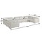 Homeroots Light Gray Italian Leather Power Reclining U Shaped Eight Piece Corner Sectional With Console 632559 - alternate 3