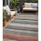 Homeroots 5' X 8' Pale Aqua Copper And Taupe Striped Washable Indoor Outdoor Area Rug 618263 - alternate 1