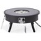Leisuremod Walbrooke Outdoor Patio Aluminum Round Fire Pit Side Table with Lid and Fire Glass, Black WBL-29-GL - alternate 6
